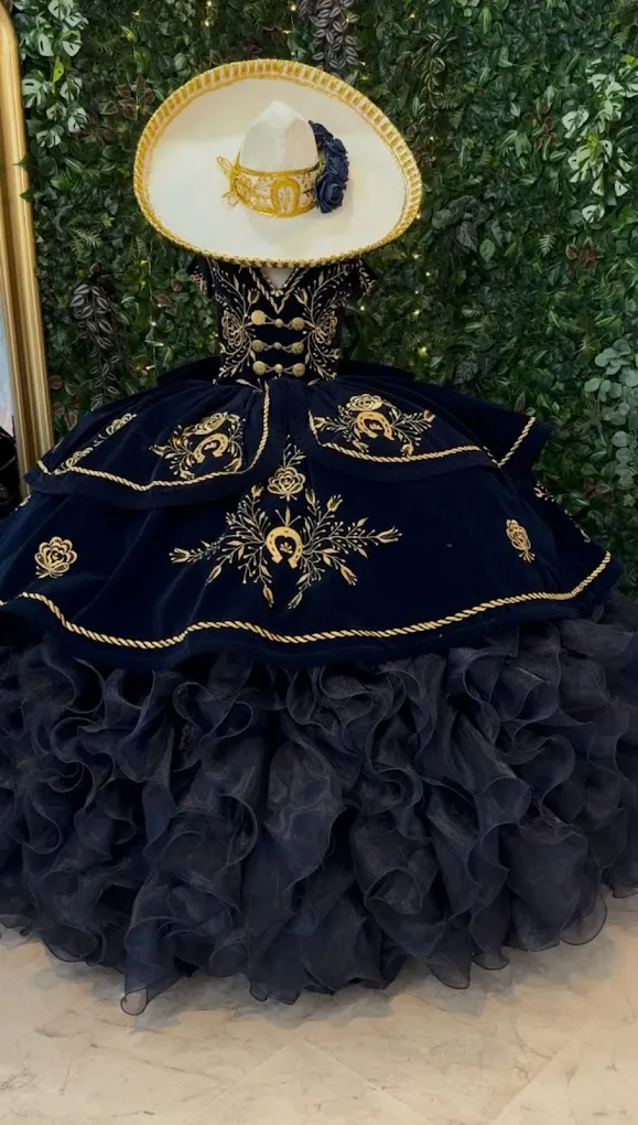 Quinceanera house charro dress black